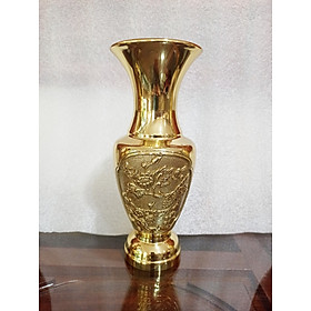 Lọ hoa bằng đồng, lọ hoa trang trí bằng đồng màu vàng ánh kim sang trọng cao 26cm 31cm