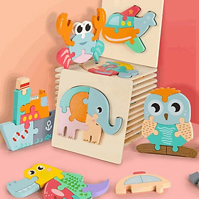 Đồ chơi xếp hình gỗ 3D SMARTKIDS BABYCare (Bộ full 16 chủ thể)