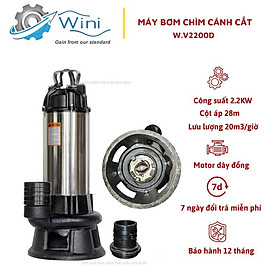 Mua Máy bơm chìm nước thải cắt rác 2.2Kw (3HP) Thân inox 304 Wini W.V2200D - Bảo hành 1 năm