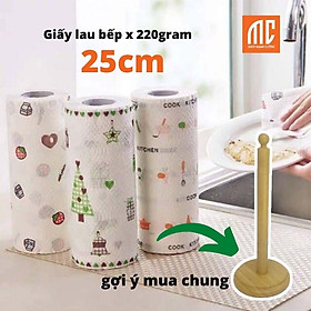 Mua 25cm | Cuộn giấy lau nhà bếp đa năng vải không dệt có thể tái sử dụng nhiều lần