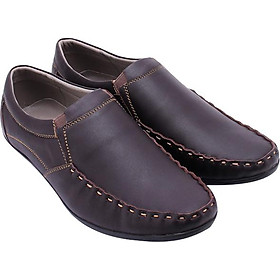 Giày Nam Huy Hoàng Viền Chỉ HT7165 - Nâu