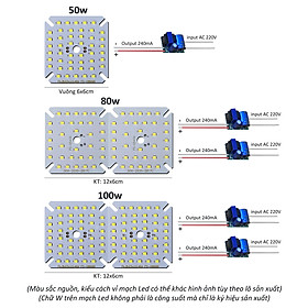 Vỉ mạch đèn Led 100w 80w 50w mắt chip Led 2835 siêu sáng kèm nguồn IC driver AC220V Posson MLC-50-100x