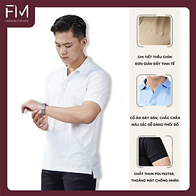 Áo polo thun cá sấu poly thiết kế đơn giản, chất vải mát mềm mịn co giãn cực tốt - FORMEN SHOP - FMPS198 - Màu Đen - L