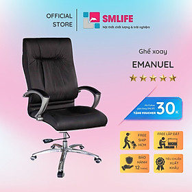 Ghế xoay văn phòng lưng cao bọc PU SMLIFE Emanuel