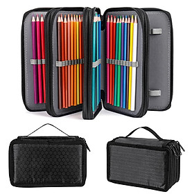Vỏ bút chì cao, 72 khe MOP di động, Bút chì siêu lớn, Túi bút chì bền, hộp cẩu thả unisex cho nghệ thuật văn phòng nữ sinh trẻ học