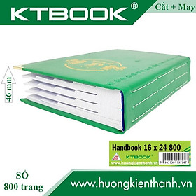 SỔ GHI CHÉP BÌA DA KTBOOK HANDBOOK CAO CẤP 800 trang size 16 x 24 cm ruột giấy in caro (Cắt góc + May Gáy)