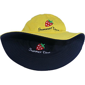 Nón bucket nam nữ thời trang đội được 2 mặt độc đáo Summer Time hình quả dâu tây đẹp mắt