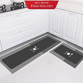 Mua Combo Thảm Lót Sàn  Thảm Nhà Bếp Siêu Mềm  Thấm Hút Nhanh Chất Liệu Silicon Chống Trơn Trượt (120 x 40cm và 60 x 40cm)
