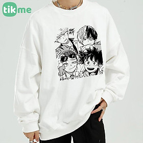 Áo nỉ sweater dáng rộng My hero academia anime Nhật Bản  size XS-2XL