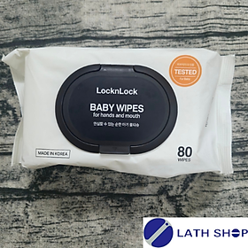 Khăn Giấy, Khăn Ướt Cho Bé LocknLock 80 Miếng KT 150*200mm Xuất Xứ Hàn Quốc - Hàng Chính Hãng