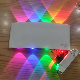 Mua Đèn hắt tường 2 đầu 8 tia led có 4 màu ánh sáng trang trí nội ngoại thất