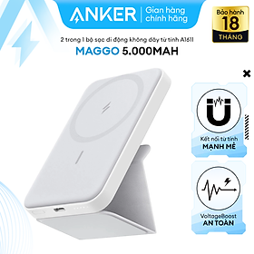 Mua Pin sạc dự phòng ANKER 622 (MagGo) - Chức năng không dây từ tính (Magnetic) có chân đế gấp  dung lượng 5000mAh và USB-C dành cho iPhone 13/12 Series - A1611