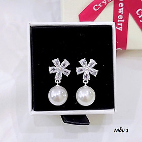 Bông tai bạc thời trang treo trai chất liệu bằng bạc s925 SA0580 - Bạc trang sức PKG