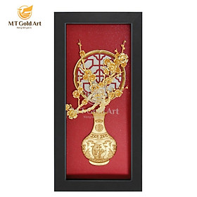 Tranh hoa mai dát vàng 24k (13x26cm) MT Gold Art- Hàng chính hãng, trang trí nhà cửa, phòng làm việc, quà tặng sếp, đối tác, khách hàng, tân gia, khai trương 