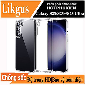 Ốp lưng chống sốc trong suốt cho Samsung Galaxy S23 / Galaxy S23+ / Galaxy S23 Plus / S23 Ultra Likgus Crashproof giúp chống chịu mọi va đập- Hàng nhập khẩu - Galaxy S23 Plus/Galaxy S23+