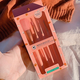 Bộ 4 Cọ Trang Điểm Lông Mịn Tone Cam Hồng MILA COLOR Beauty Tools
