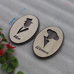Mua Bảng Gỗ Decor Toilet - WC Nam Nữ - Resroom chỉ hướng nhà vệ sinh ( tặng kèm dây treo )