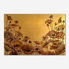 Mua Tranh dát vàng phòng thờ Liên Hoa Diệu Pháp 80×120 cm