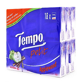 Khăn giấy bỏ túi Tempo Petit hương Gỗ Táo (18 gói)