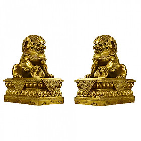Tượng đôi con Nghê bằng đồng thau