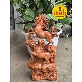 Mua Tượng Gỗ Song Mã Uyên Ương Kích Thước Cao 40cm  50cm