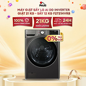 Máy giặt sấy LG AI DD Inverter giặt 21 kg - sấy 12 kg F2721HVRB - Hàng chính hãng - Chỉ giao HCM