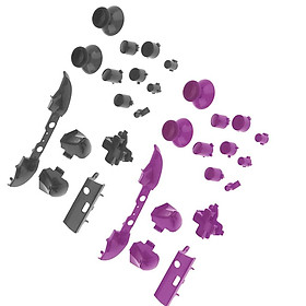 2-in-1 Controller Buttons Replacement Kit Set for Microsoft  One Slim / S - Black + Red + Purple