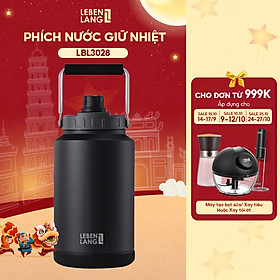 Bình giữ nhiệt Lebenlang LBL3028, phích giữ nhiệt dung tích lớn 3800ml, inox 304 - hàng chính hãng