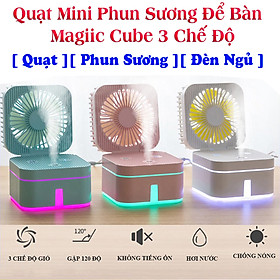 Mua Quạt Hơi Nước Mini Phun Sương Để Bàn Thiết Kế 3 Chế Độ Mát   2 Chế Độ Phụn Sương   Kiêm Đèn Ngủ Gấp Gọn Siêu Tiện Dụng - Hàng Nhập Khẩu