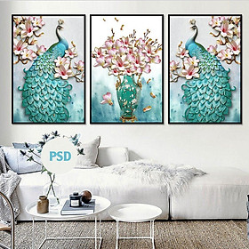 Bộ 3 Tranh Treo Tường Vintage Decor & in theo yêu cầu - Halo Decor
