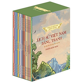 Hình ảnh Boxset Lịch sử Việt Nam bằng tranh - bản màu ( Hộp 16 cuốn)
