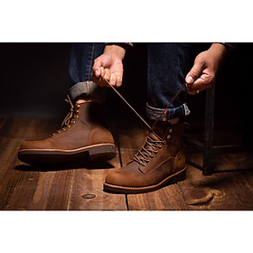 Giày cao cổ nam da bò sáp Steed lineman boots