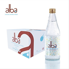 Thùng 20 chai Nước khoáng thiên nhiên ALBA có Gas Glass 450ml