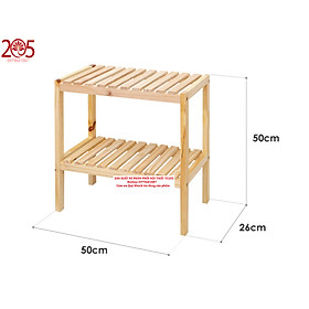 Mua Kệ Tab Đầu Giường- Kệ Decor Gỗ Thông 2 Tầng 50cm