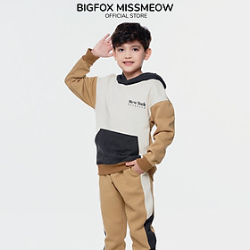 Bộ thu đông bé trai size đại BIGFOX MISS MEOW dài tay có mũ, vải nỉ bông ấm áp cho trẻ em cỡ 3,9,11 tuổi 20k 40kg 1992