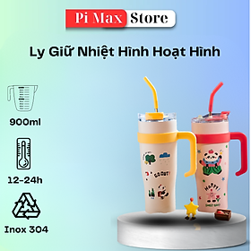 Mua Ly Giữ Nhiệt Nhám Hình Hoạt Hình Tặng Kèm Ống Hút Bình Giữ Nhiệt Inox    Cốc Giữ Nhiệt Có Tay Cầm