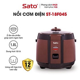 Mua Nồi Cơm Điện SATO 18F045 1.8L - Nồi cơm quai xách chắc chắn  chống tràn tốt  nút điều khiển đơn giản  tiện dụng - Miễn phí vận chuyển toàn quốc - Hàng chính hãng