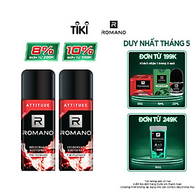 Combo 2 Xịt toàn thân Romano Attitude nồng ấm cá tính 150ml