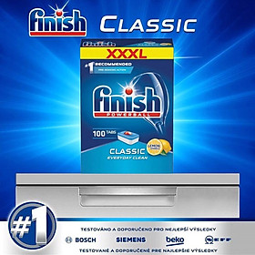 Viên rửa bát Finish Classic 100 viên hộp - Hương Chanh, Nhập khẩu EU