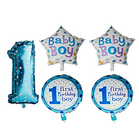 5pcs/set Cute Foil Balloons Baby Shower 1st Birthday Party Decor Pink Girl