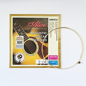 Dây Đàn Guitar Acoustic Alice AW432 Size 11  Có Dây Lẻ Số 1, Số 2, Số 3 Và