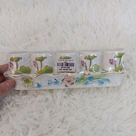 Mua Bộ ly cúng bạch ngọc lá xanh