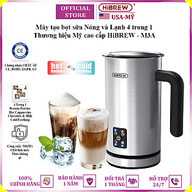 Mua Máy tạo bọt sữa Nóng và Lạnh 4 trong 1 thương hiệu Mỹ HiBREW M3A - Hàng nhập khẩu