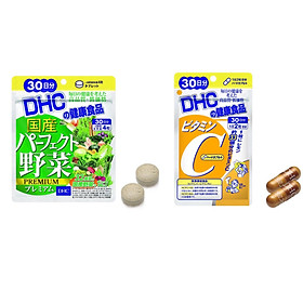 COMBO Viên Uống DHC Vitamin C - Rau Củ Nhật Bản Sáng Da, Giảm Nóng Trong 30 Ngày