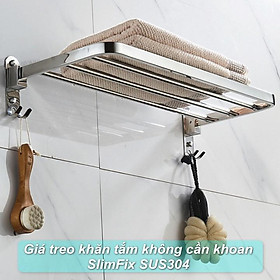 Mua Giá treo khăn tắm treo quần áo không cần khoan SlimFix SUS304