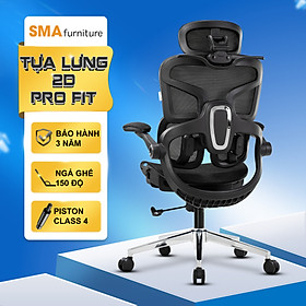 Ghế công thái học SMA Furniture Tanji, Tựa lưng 2D cực Fit, ngả ghế 135 độ, piston class 4