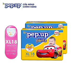 Combo 2 gói tã quần em bé Pep.up Cottony 3D gói trung