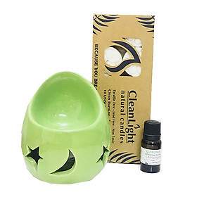 Mua Combo Đế Đốt Tinh Dầu Hình Trứng Kèm 10ml Tinh Dầu Và 10 viên Nến Cháy 4 - 5h