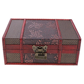 Chinese Retro Vintage Style Wooden Jewelry Box Storage Case