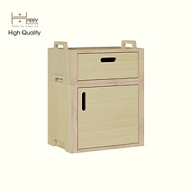 Mua HAPPY FURNITURE   Gỗ tự nhiên   Tủ lưu trữ 1 ngăn kéo 1 cửa mở gỗ Plywood - GAMOR   TLT_023   45cm x 30cm x 58cm DxRxC